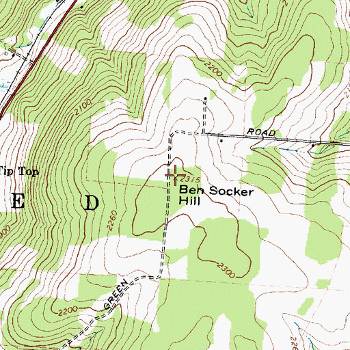 Topographic Map of Ben Socker Hill, NY
