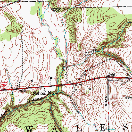 Topographic Map of Bender Creek, NY