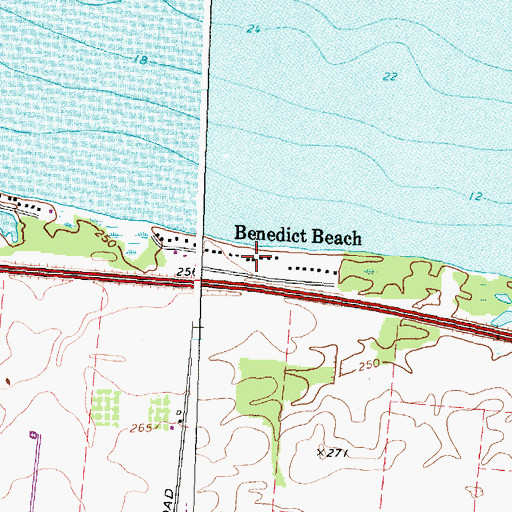 Topographic Map of Benedict Beach, NY