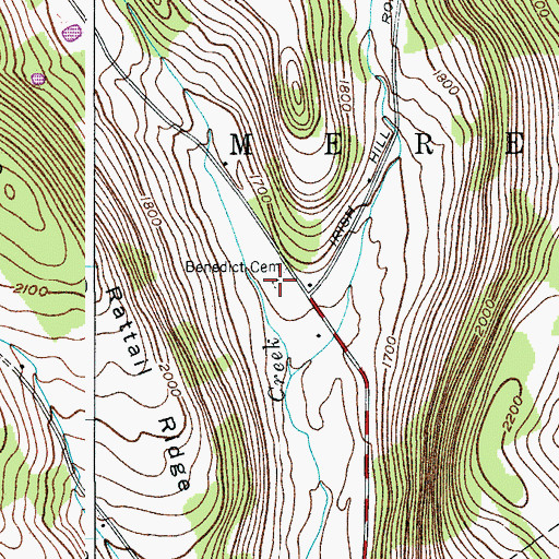 Topographic Map of Elk Creek Cemetery, NY