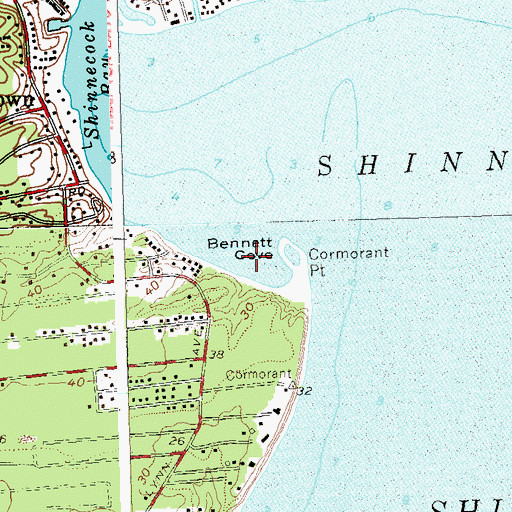 Topographic Map of Bennett Cove, NY