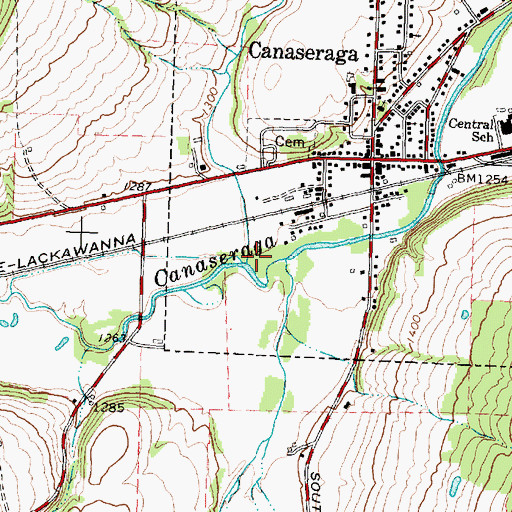 Topographic Map of Bennett Creek, NY