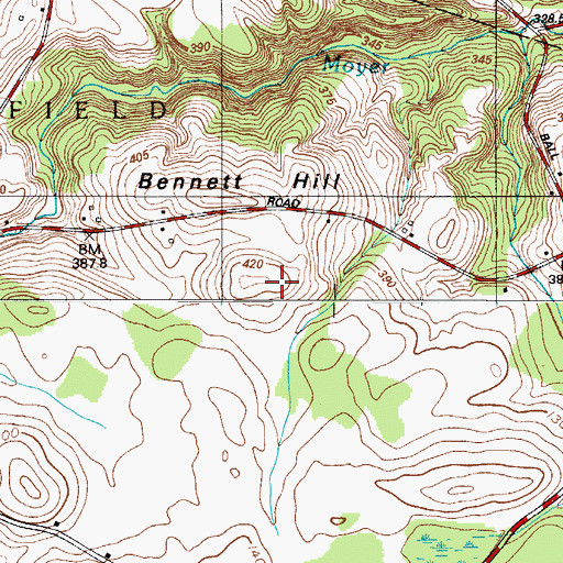 Topographic Map of Bennett Hill, NY