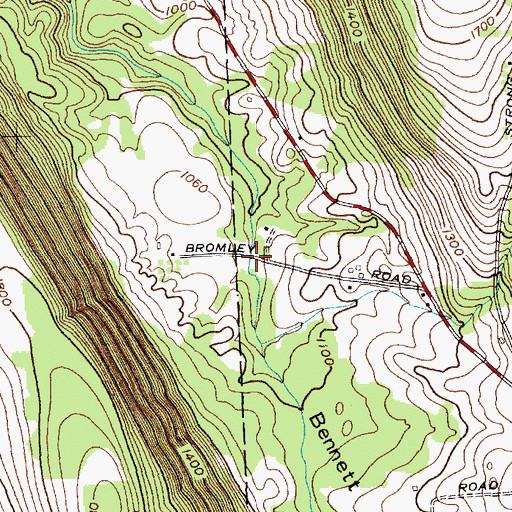 Topographic Map of Bennett Hollow, NY