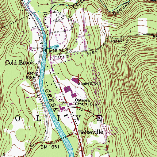 Topographic Map of Reginald Bennett Elementary School, NY