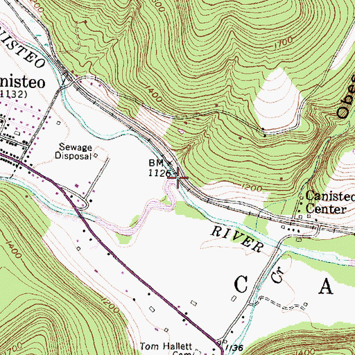 Topographic Map of Bennetts Creek, NY