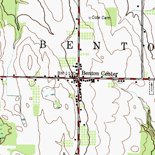 Topographic Map of Benton Center, NY
