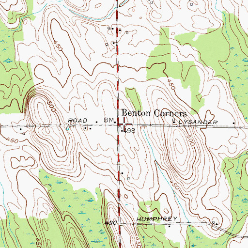 Topographic Map of Benton Corners, NY