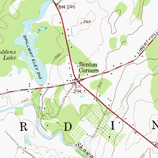 Topographic Map of Benton Corners, NY