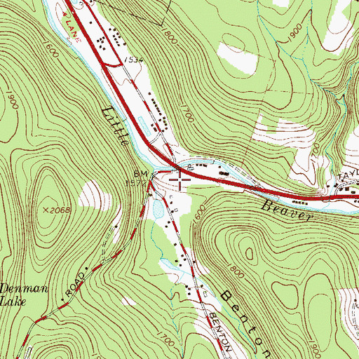 Topographic Map of Benton Hollow, NY