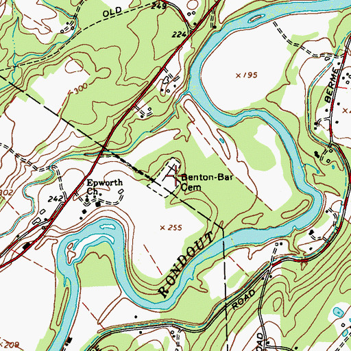 Topographic Map of Benton-Bar Cemetery, NY