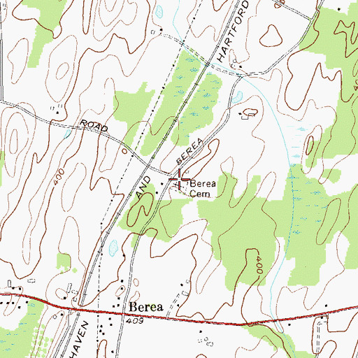 Topographic Map of Berea Cemetery, NY
