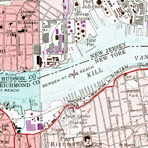 Topographic Map of Bergen Point East Reach, NY