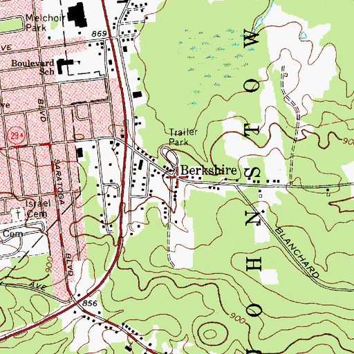 Topographic Map of Berkshire, NY