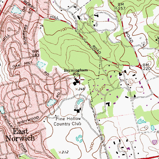 Topographic Map of Bermingham School, NY