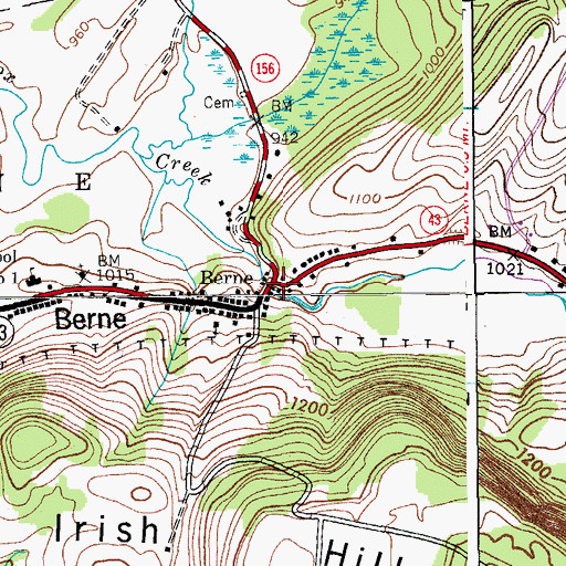 Topographic Map of Berne, NY