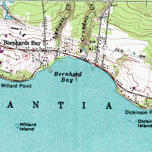 Topographic Map of Bernhard Bay, NY
