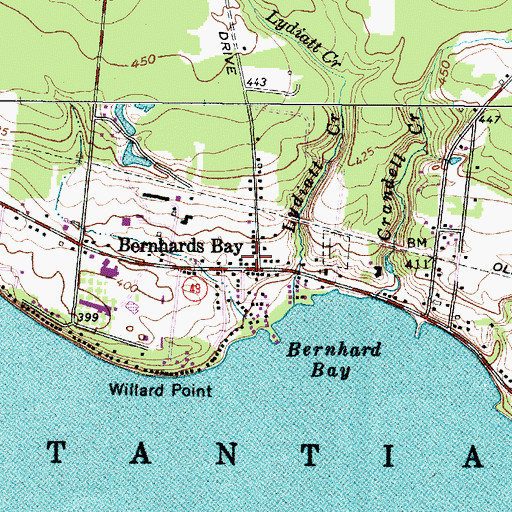 Topographic Map of Bernhards Bay, NY