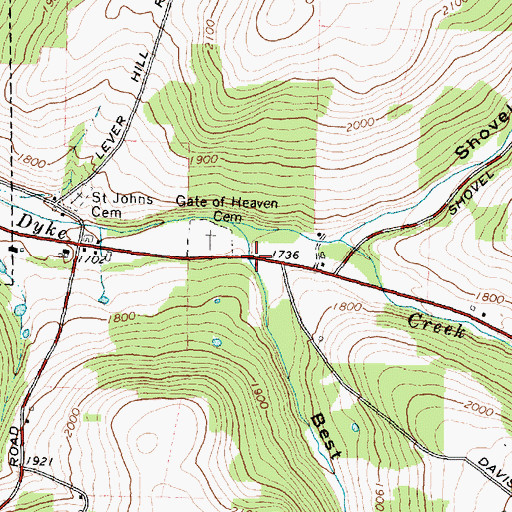 Topographic Map of Best Hollow, NY