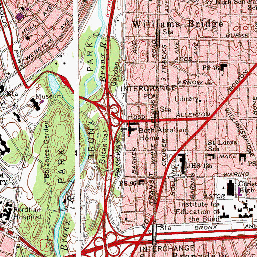 Topographic Map of Beth Abraham Home for the Incurables, NY