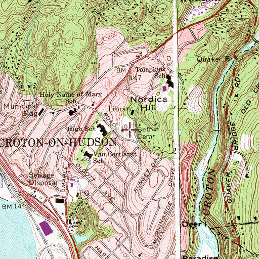 Topographic Map of Bethel Cemetery, NY