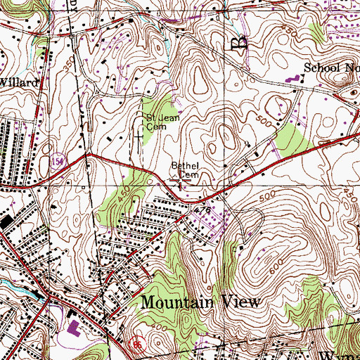 Topographic Map of Beth Tephilah Cemetery, NY