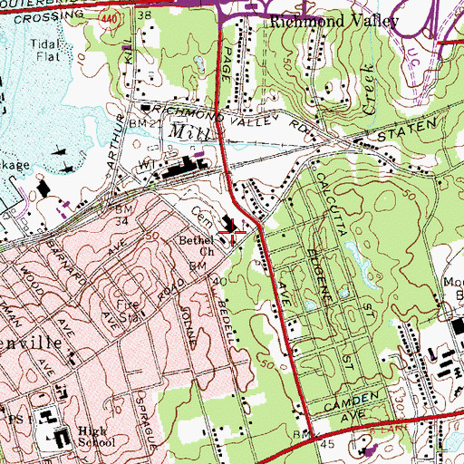 Topographic Map of Bethel United Methodist Church, NY