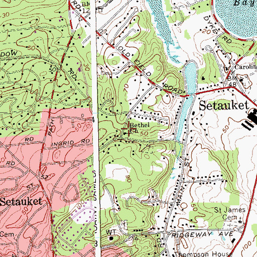 Topographic Map of Bethel African Methodist Episcopal Church, NY