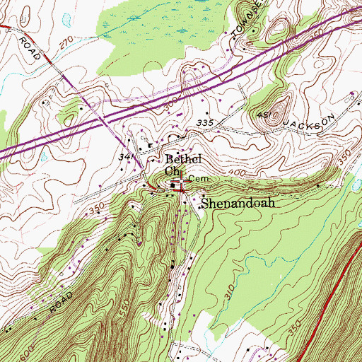 Topographic Map of Bethel Baptist Church, NY