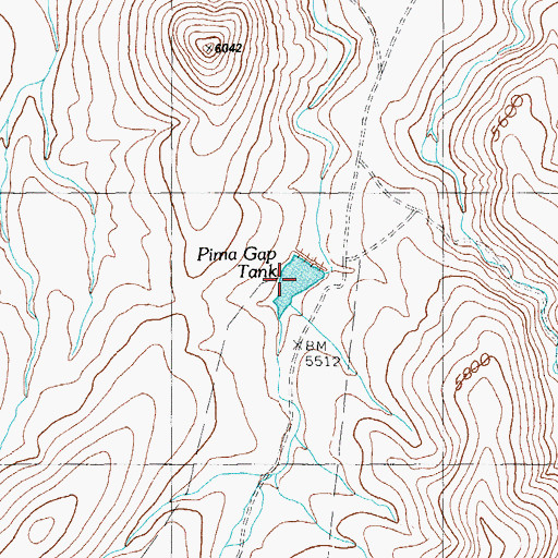 Topographic Map of Pima Gap Tank, AZ