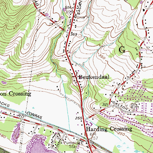 Topographic Map of Beukendaal, NY