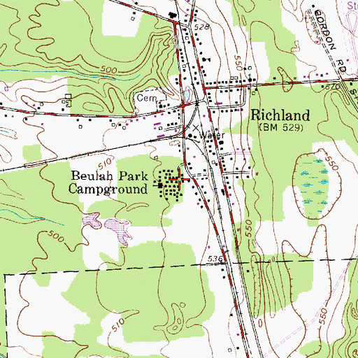 Topographic Map of Beulah Park Campground, NY