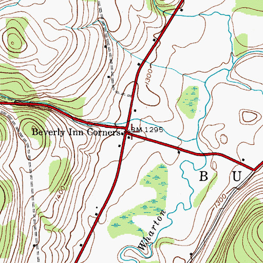 Topographic Map of Beverly Inn Corners, NY
