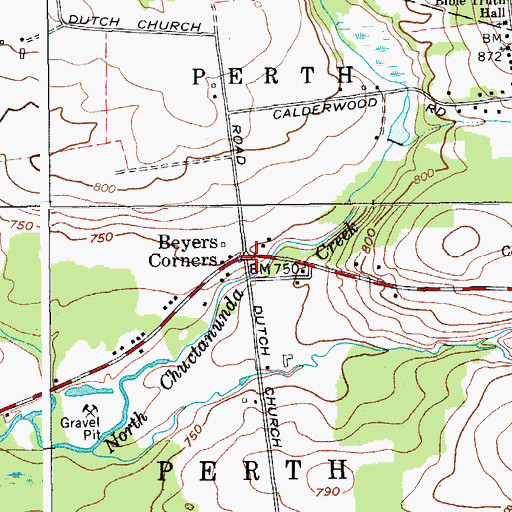 Topographic Map of Beyers Corners, NY