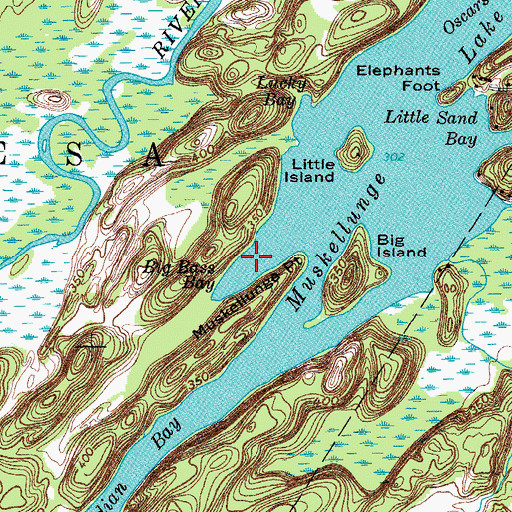 Topographic Map of Big Bass Bay, NY