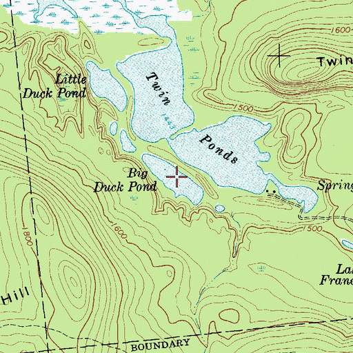 Topographic Map of Big Duck Pond, NY