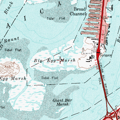 Topographic Map of Big Egg Marsh, NY
