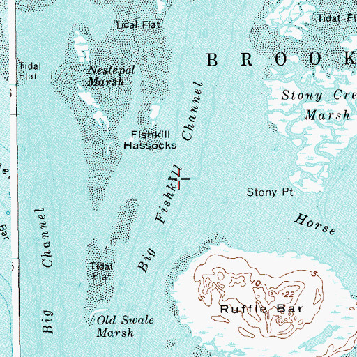 Topographic Map of Big Fishkill Channel, NY