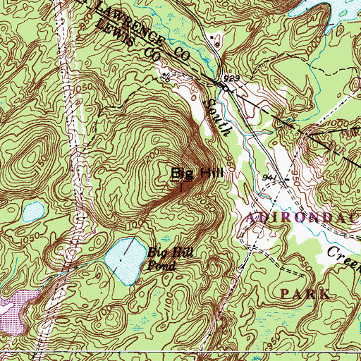 Topographic Map of Big Hill, NY