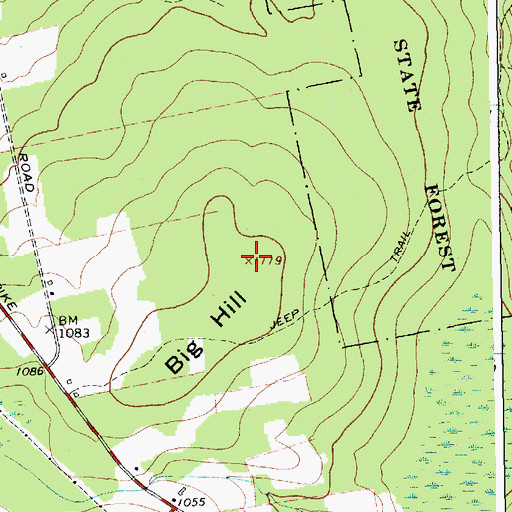 Topographic Map of Big Hill, NY