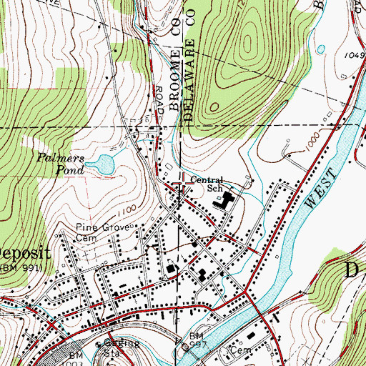 Topographic Map of Big Hollow, NY
