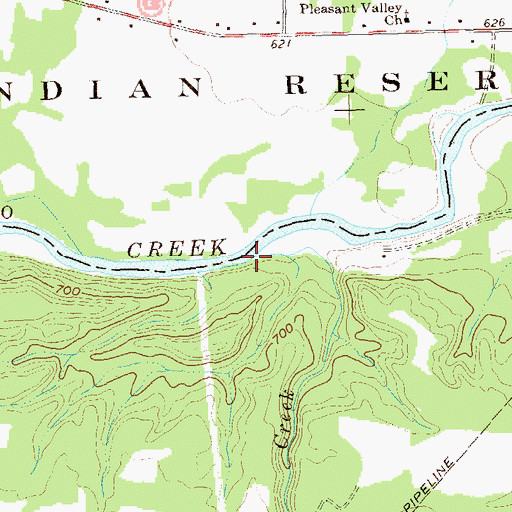 Topographic Map of Big Indian Creek, NY