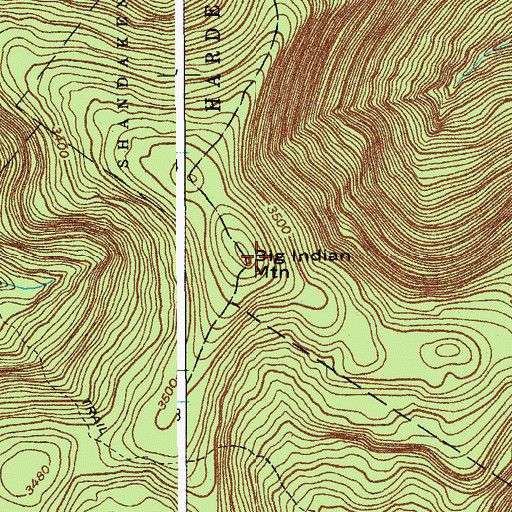 Topographic Map of Big Indian Mountain, NY