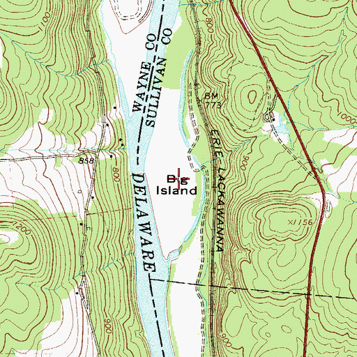 Topographic Map of Big Island, NY