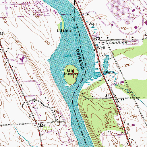 Topographic Map of Big Island, NY