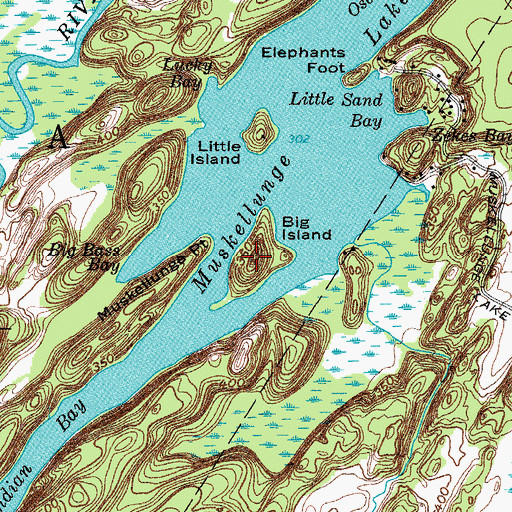 Topographic Map of Big Island, NY