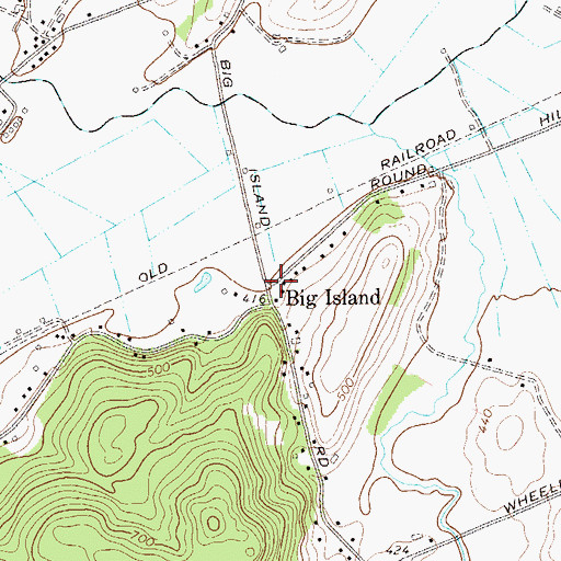 Topographic Map of Big Island, NY
