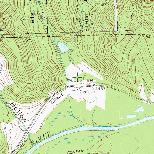 Topographic Map of Big Loop Hollow, PA