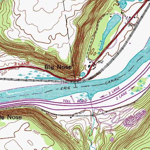 Topographic Map of Big Nose, NY