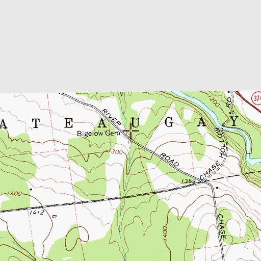 Topographic Map of Bigelow Cemetery, NY